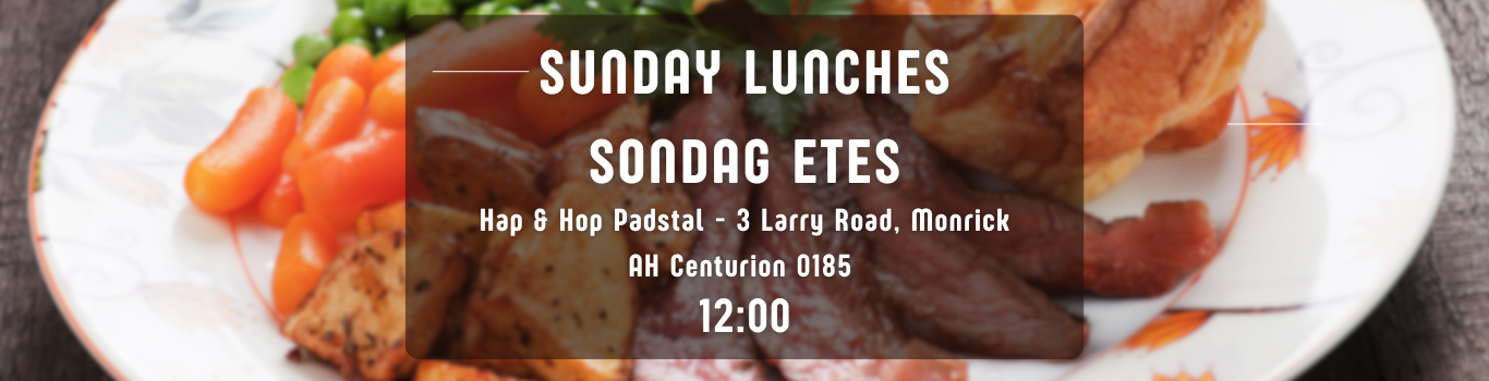 Sunday Lunch 9 August 2026